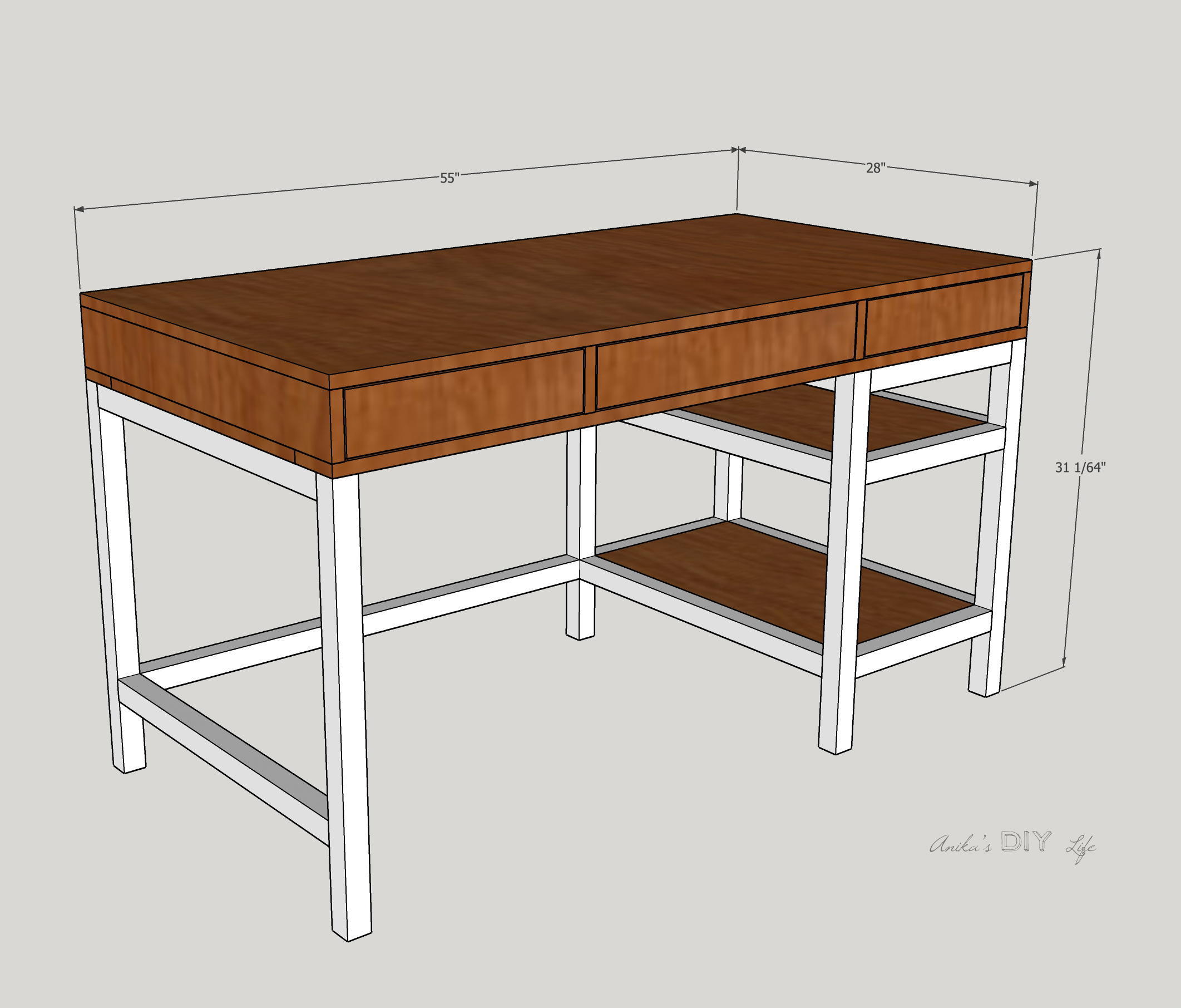 DIY Modern Farmhouse Desk Plans – DIY Designs By Anika