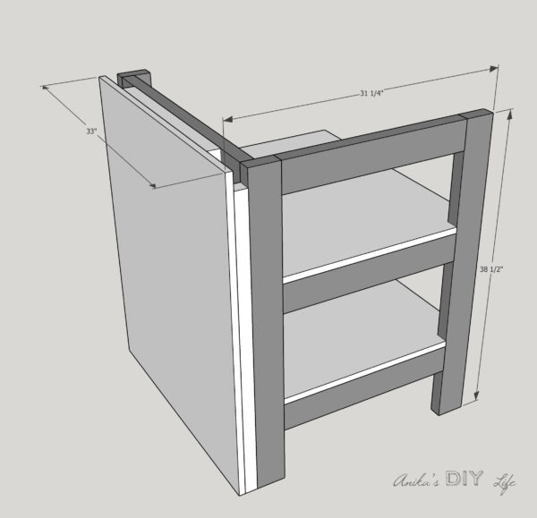 Table saw stand with folding outfeed table plans schematic