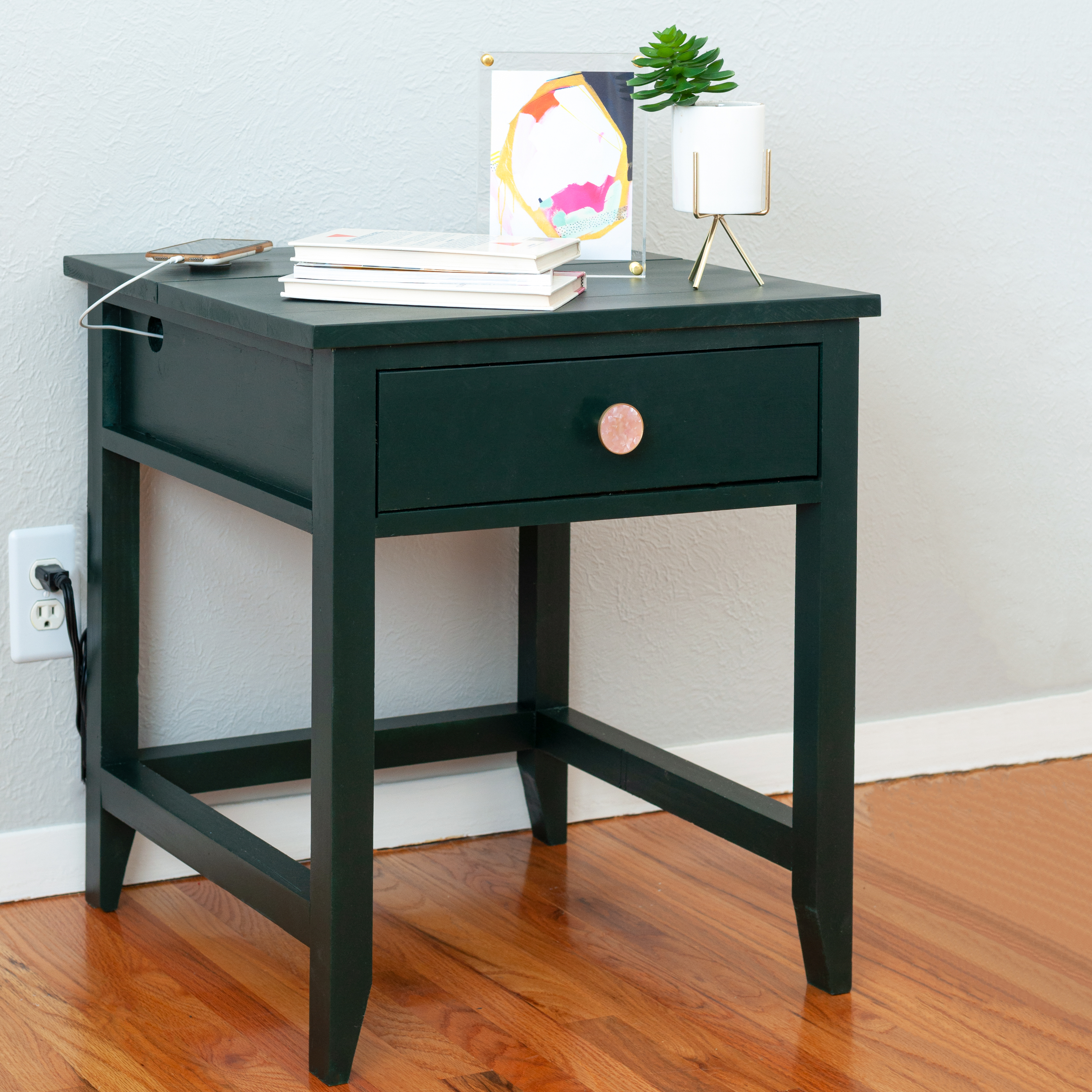 DIY End Table With Charging Station Plans DIY Designs By Anika