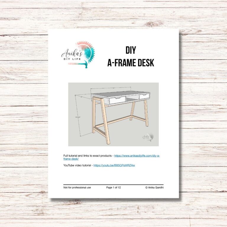 DIY AFrame Desk Printable Plans DIY Designs By Anika