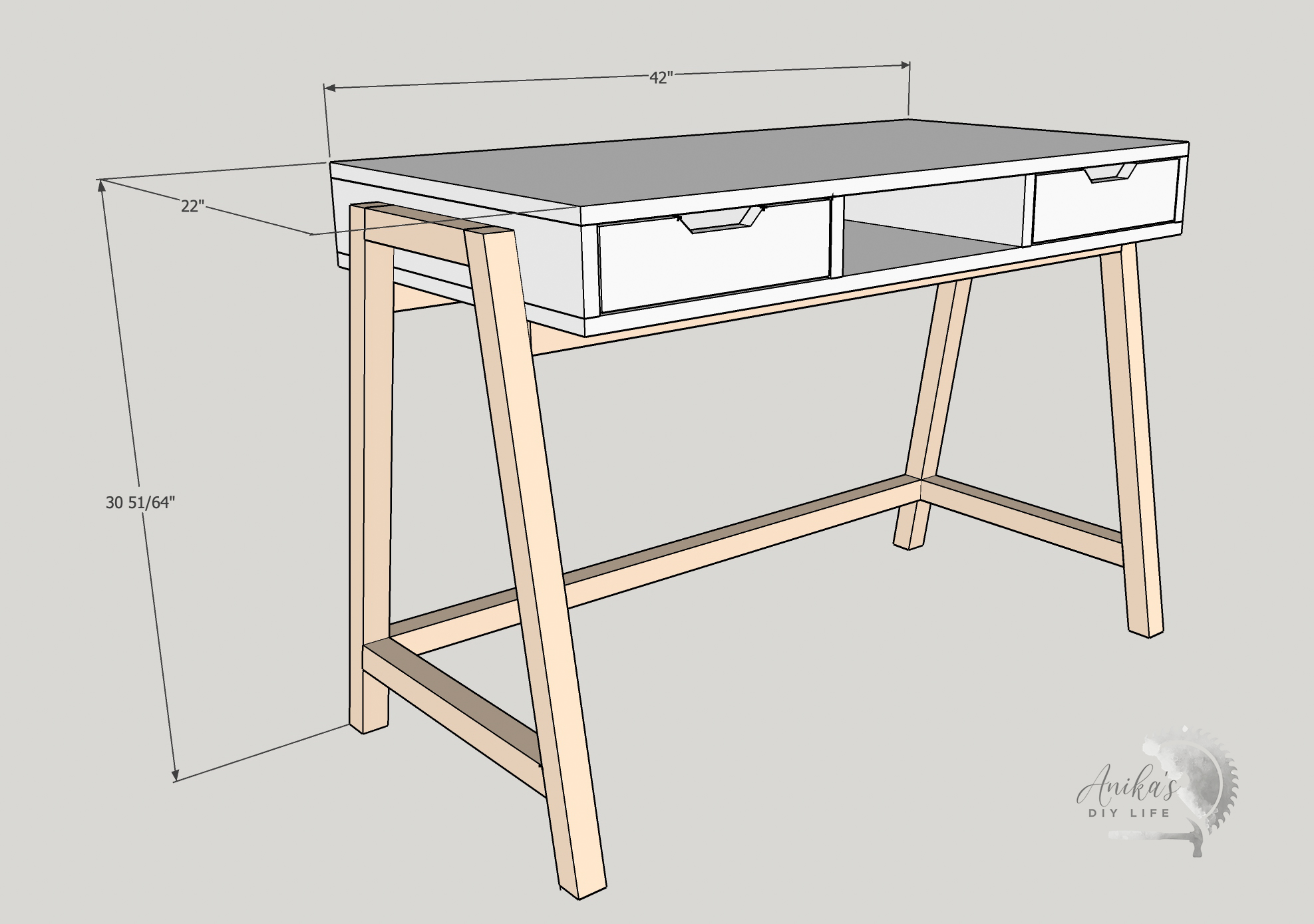 DIY A-Frame Desk Printable DIY Designs By Anika