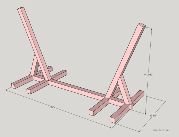 schematic plans for DIY hammock stand