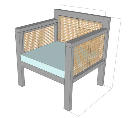 cane chair dimensions