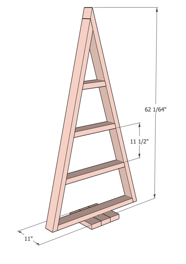 schematic drawing of the Christmas Tree Shelf