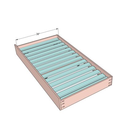 Sketchup drawing of twin trundle bed