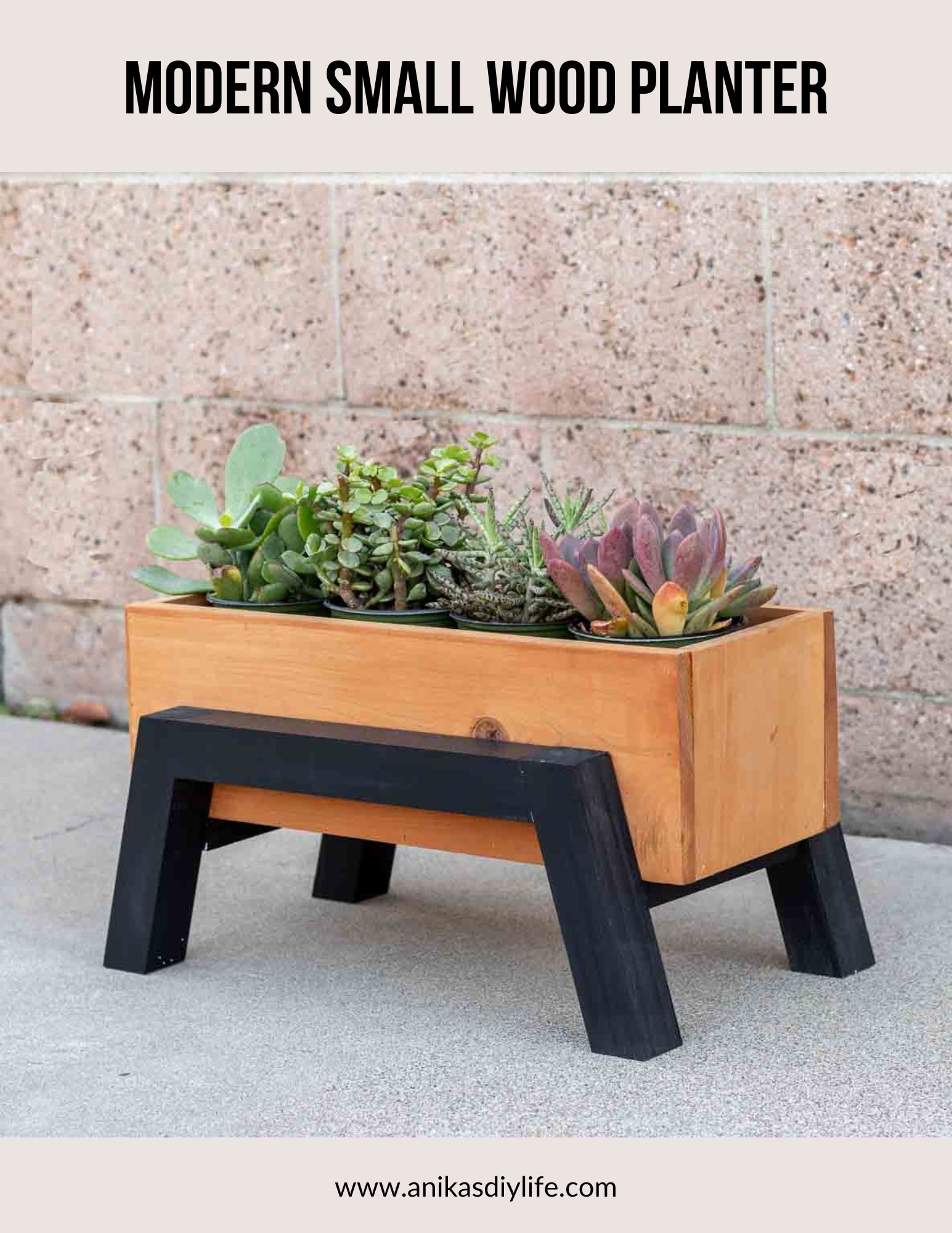 small modern wood planter