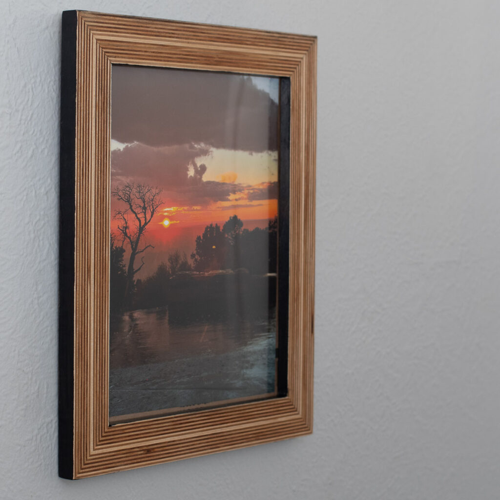 Image of patterned plywood picture frame
